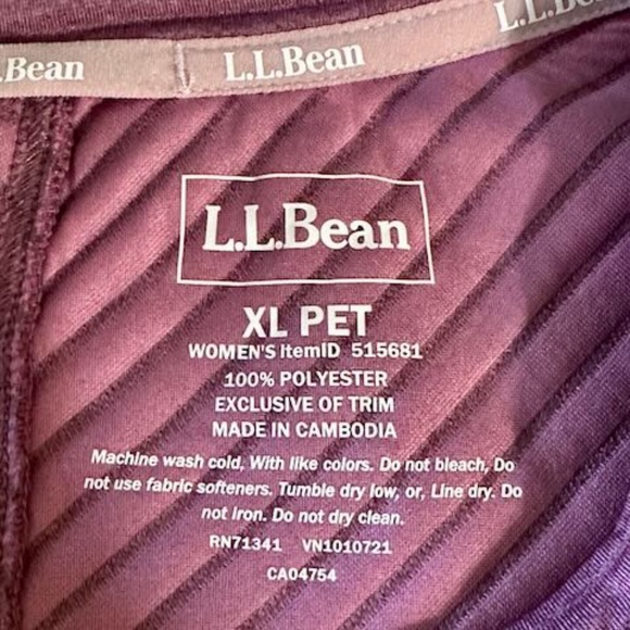 L.L. Bean Airlight Knit Crewneck Pullover Womens XL Petite Berry Heather - Picture 5 of 8